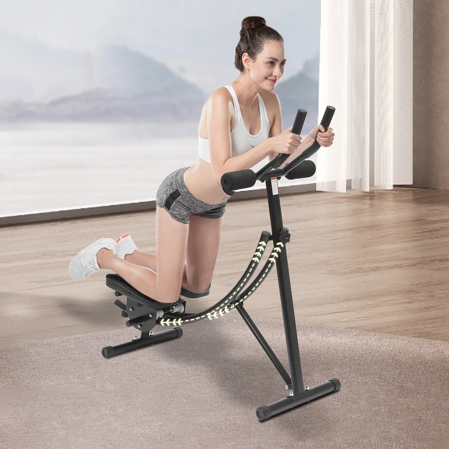 Dual Track Abdominal Crunch Machine For Home Gym Workout