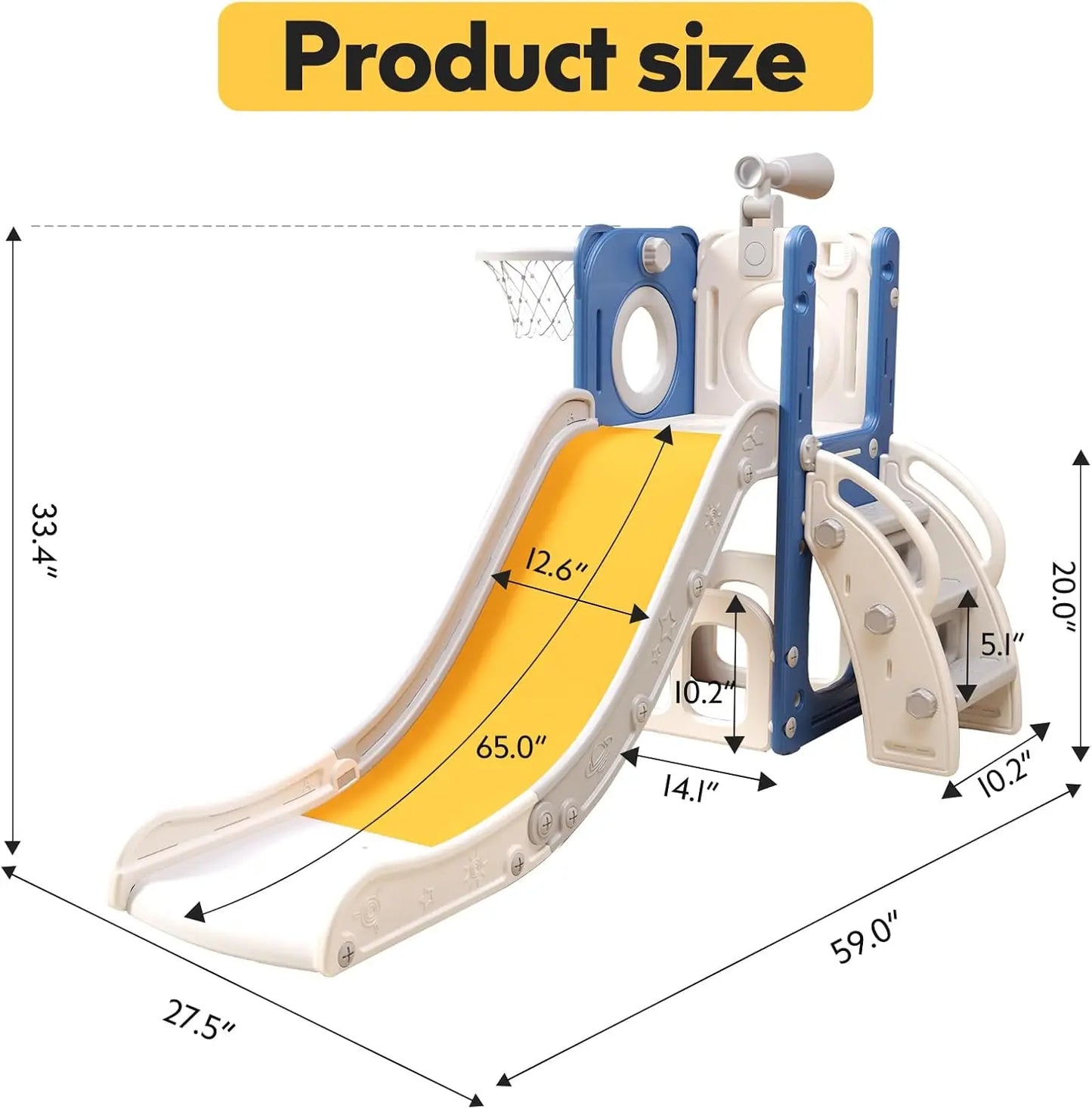 6-In-1 Kids Playset With Slide Hoop And Ring Toss Set