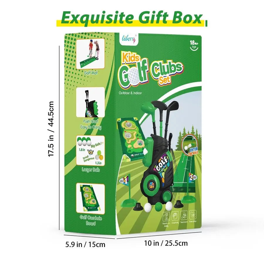 Toddler Golf Set With Putting Mat And Cornhole Board
