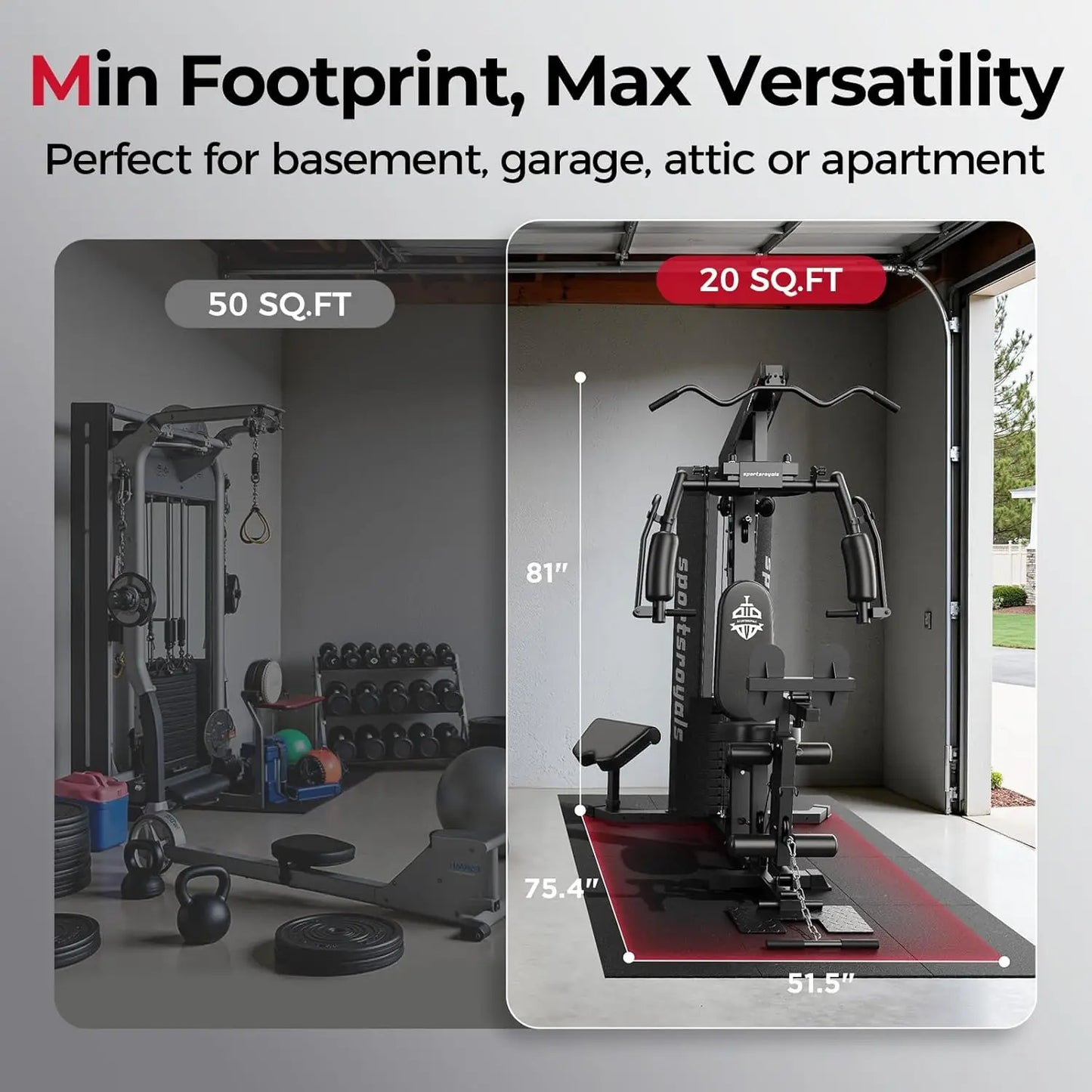 Home Gym Multi Station Weight Stack Pulley Full Body Training