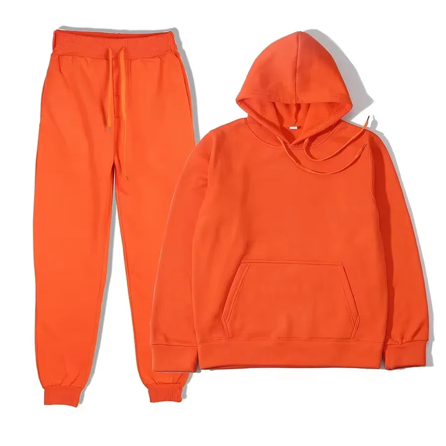 Winter Women Tracksuit Two Piece Set Oversized Hoodie Sweatpants
