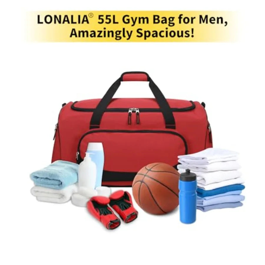 Nylon Gym Duffle Bag Heavy Duty With Multiple Pockets
