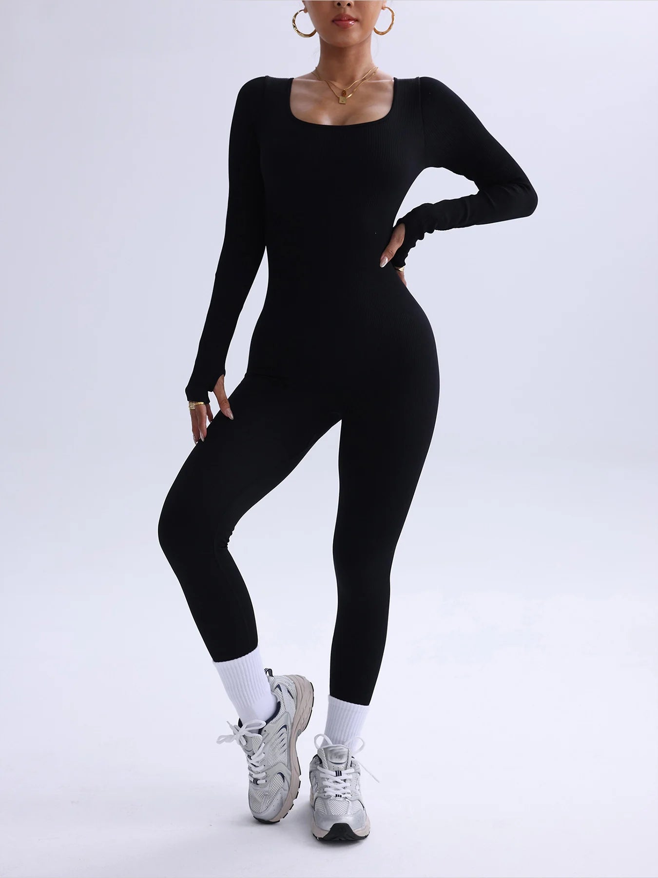 Women's One Piece Yoga Suit Long Sleeve Bodysuit Daily Wear
