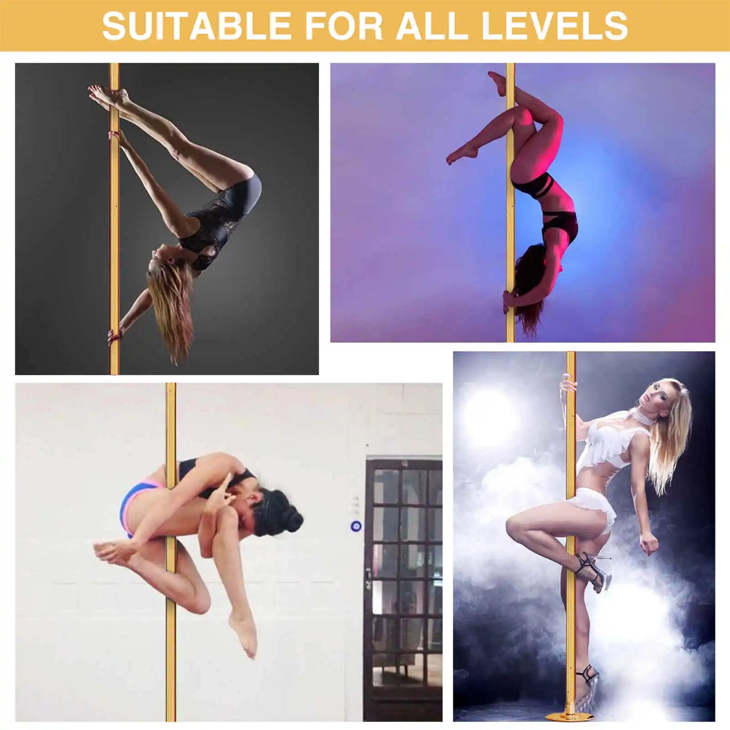 Adjustable Dance Pole With Spinning And Static Modes
