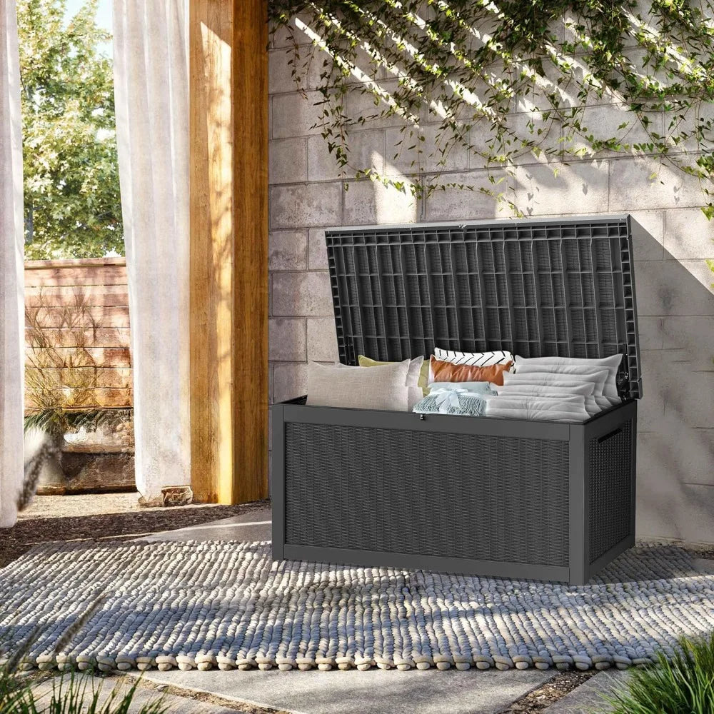 Lockable Resin Deck Box For Outdoor Storage