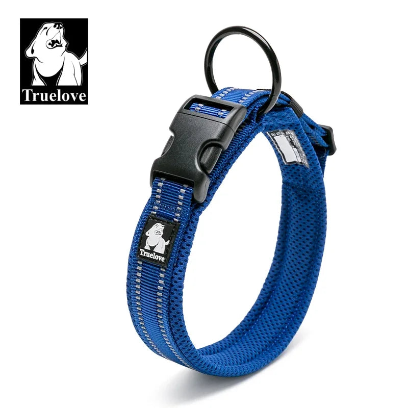 TRUELOVE Padded Reflective Nylon Dog Collar TLC5011 Adjustable Heavy Duty