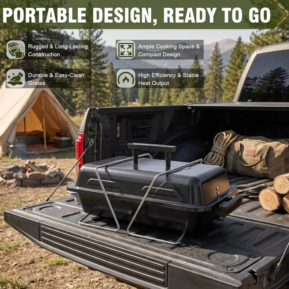 NBVCX Portable 2-In-1 Propane Grill With Foldable Legs