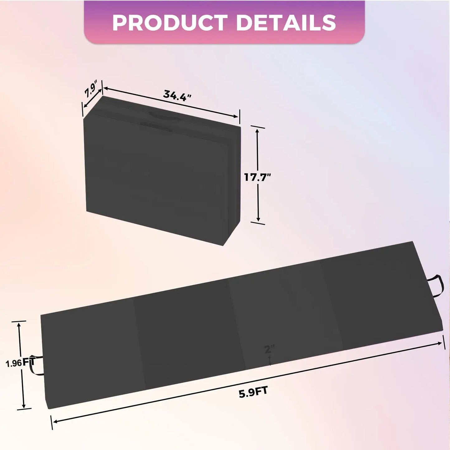 HiMISS Gymnastics Mat Foldable Tumbling Mats For Home Workouts