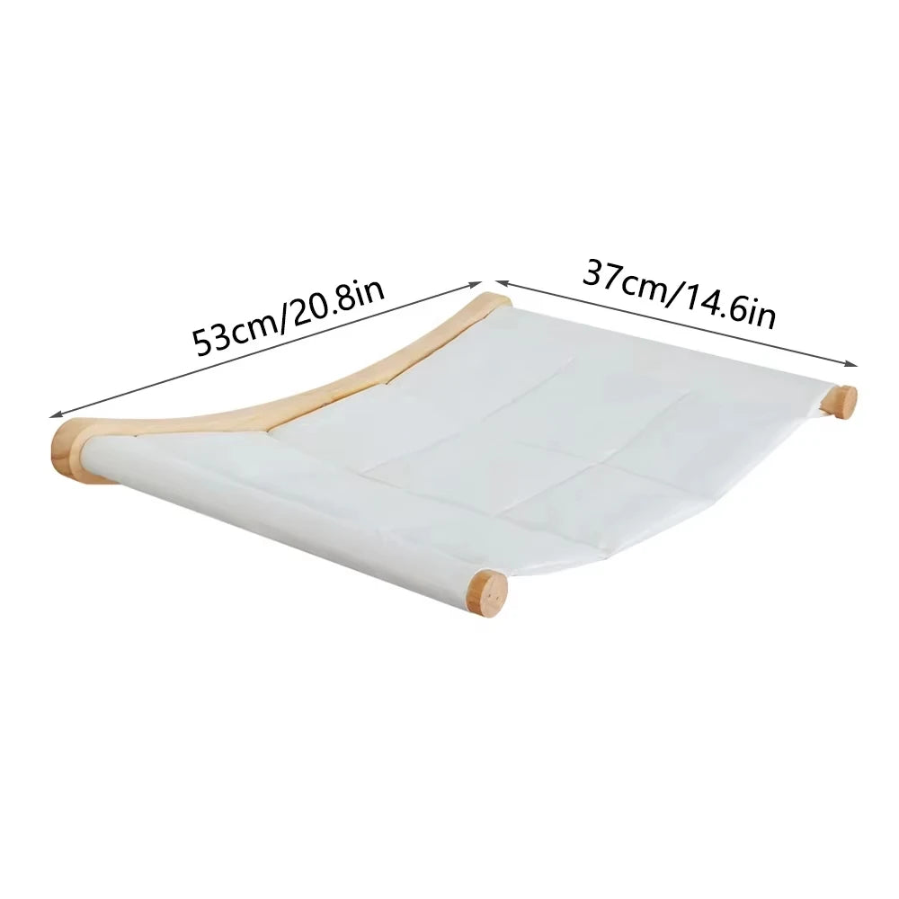 Wall Mounted Cat Bridge With Sisal Rope For Indoor Cats Pine Wood