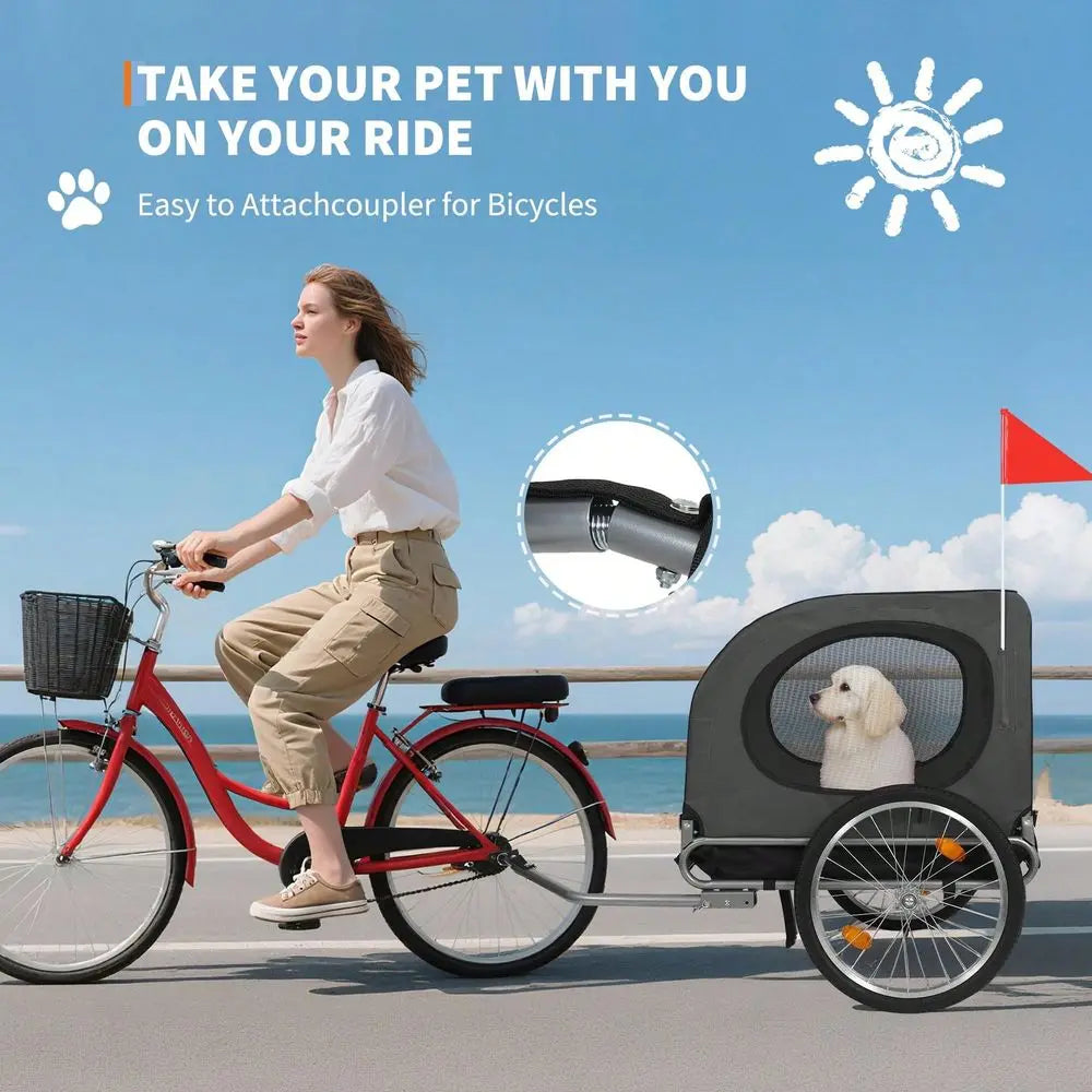 Dog Bike Trailer 2 in 1 Jogger Stroller Universal Hitch