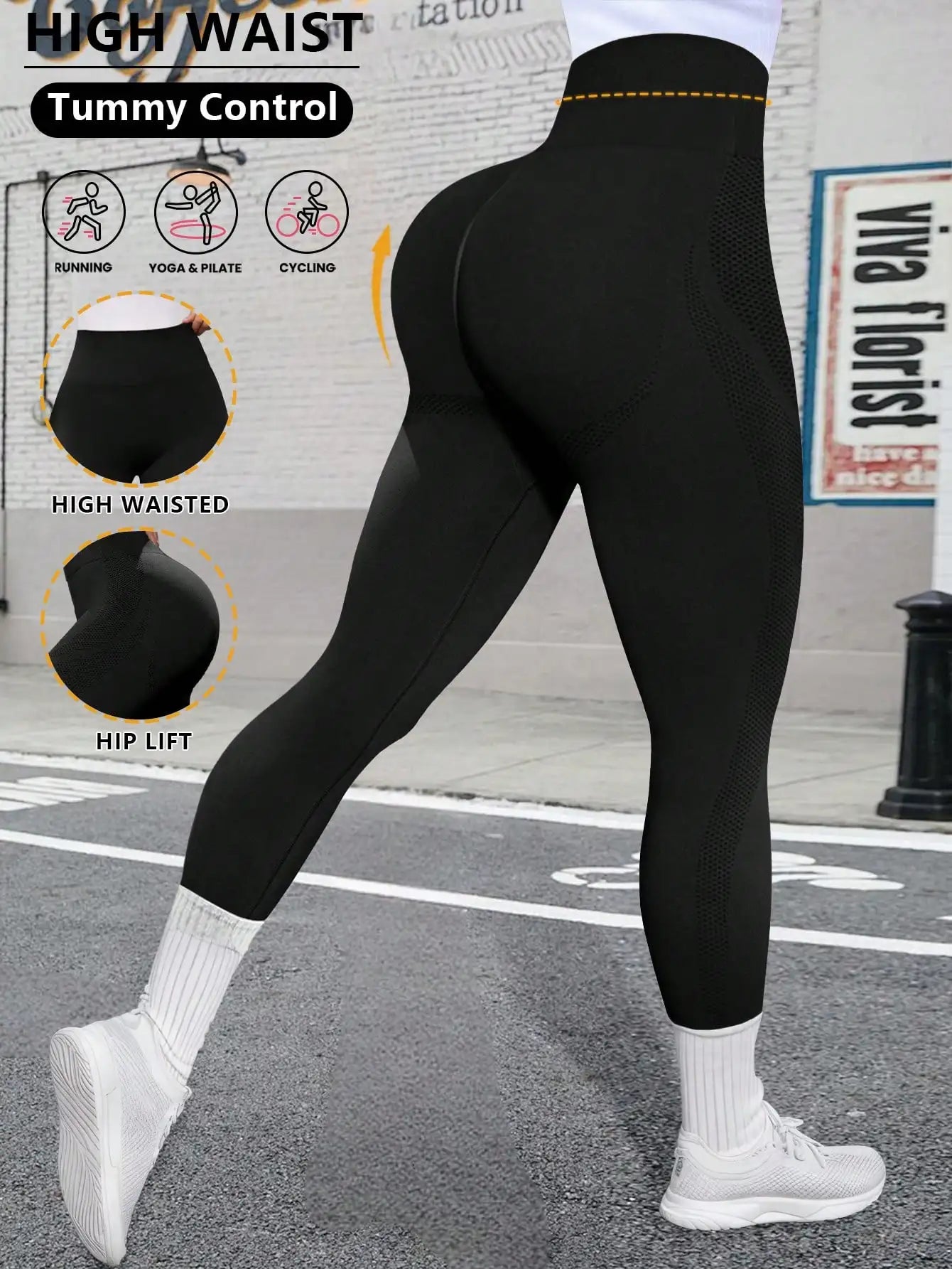 Women's High Waist Leggings With Tummy Control For Workout Yoga