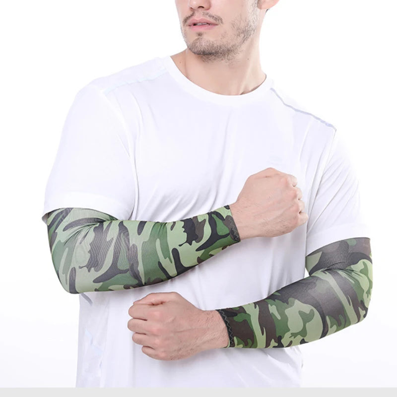 Unisex Cooling Arm Sleeves UV Sun Protection For Running