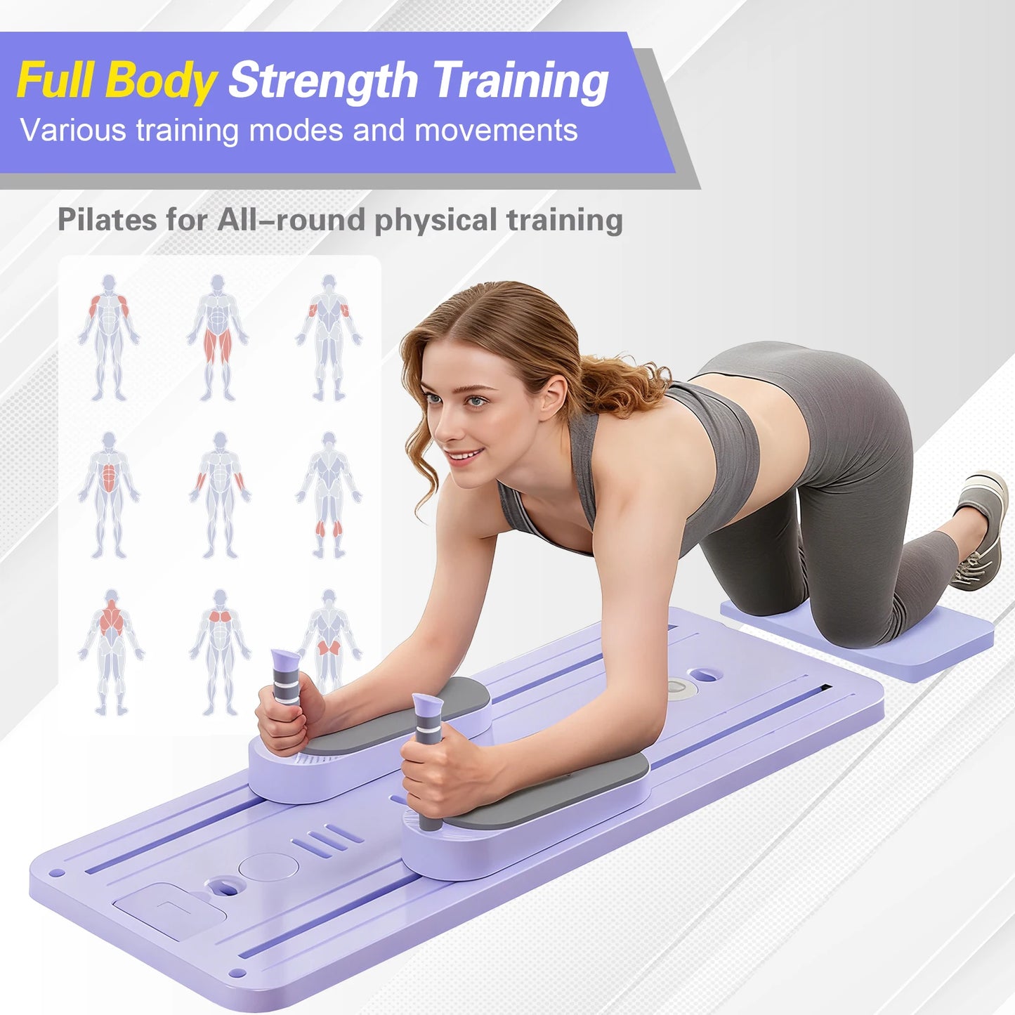 Foldable Pilates Bar Ab Board PushUp for Core and TotalBody