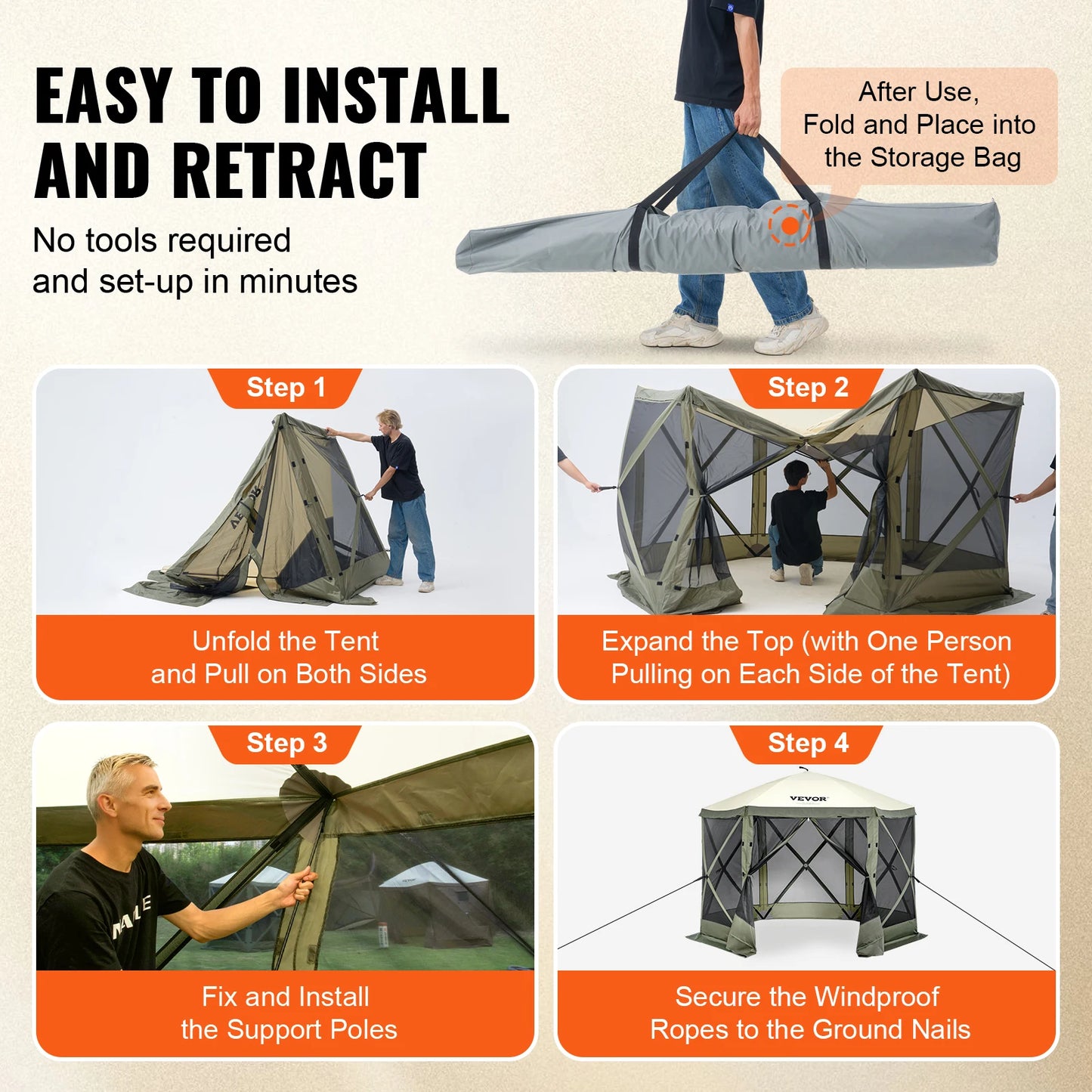 Pop Up Gazebo Tent Canopy Sun Shelter With Privacy Panels