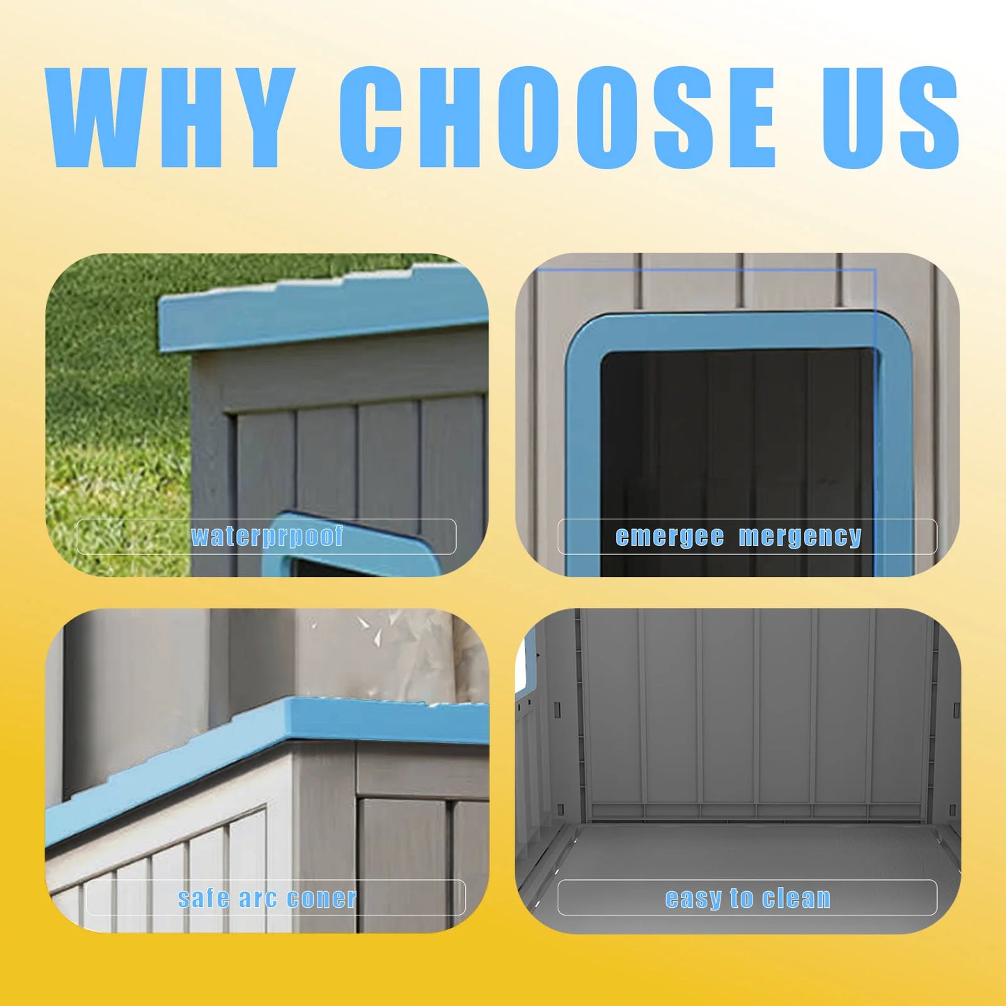 Sloped Roof Plastic Pet House For Indoor Outdoor Weatherproof Shelter