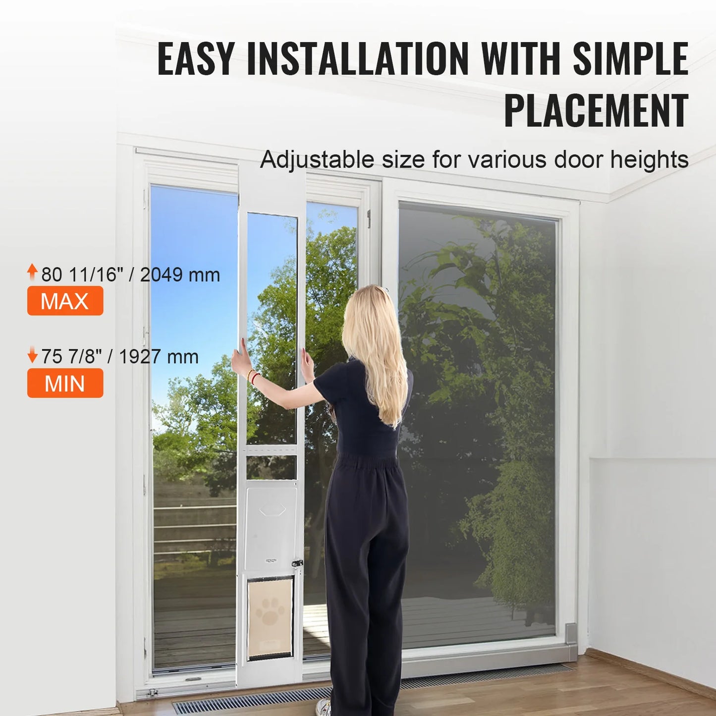 Dog Door For Sliding Glass Door Adjustable Height Pet Door