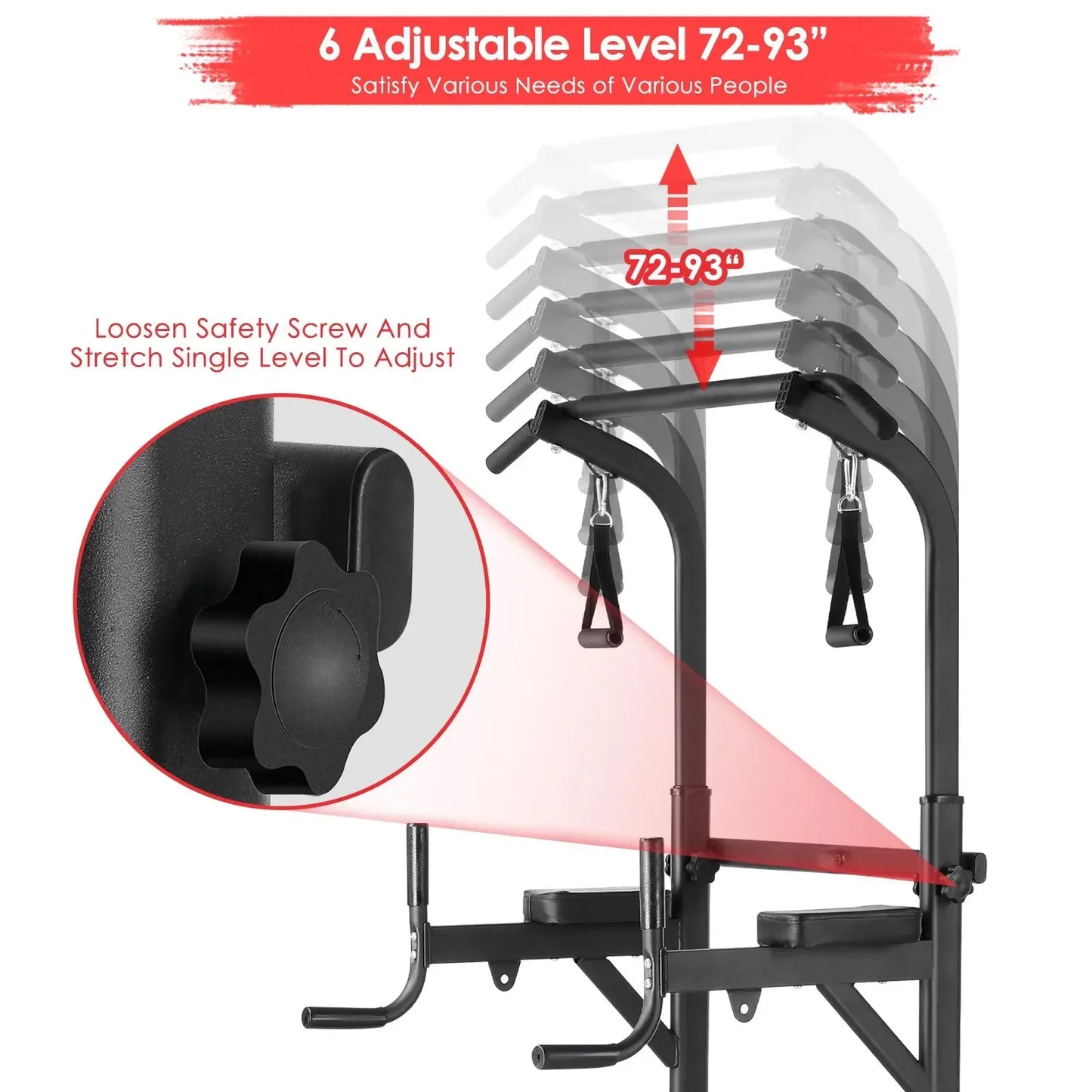 Power Tower and Adjustable Weight Bench System for Pull Ups