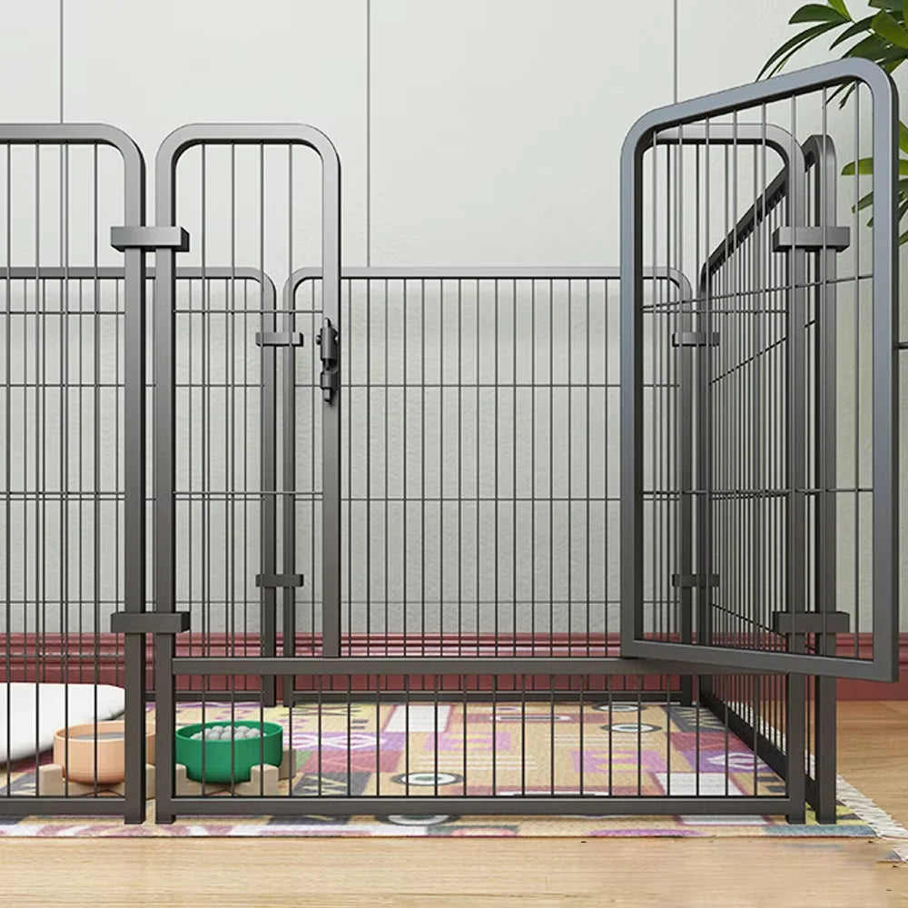 Stainless Steel 6-Panel Dog Fence Playpen, Heavy Duty Enclosure
