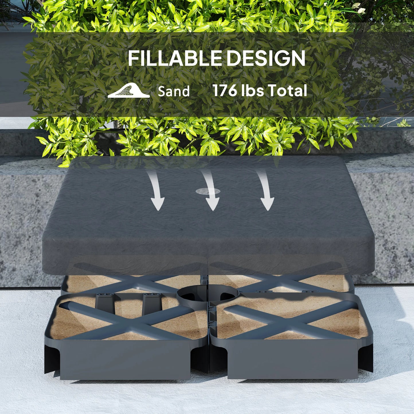Outsunny 176 Lbs Offset Cantilever Umbrella Base Weight Set