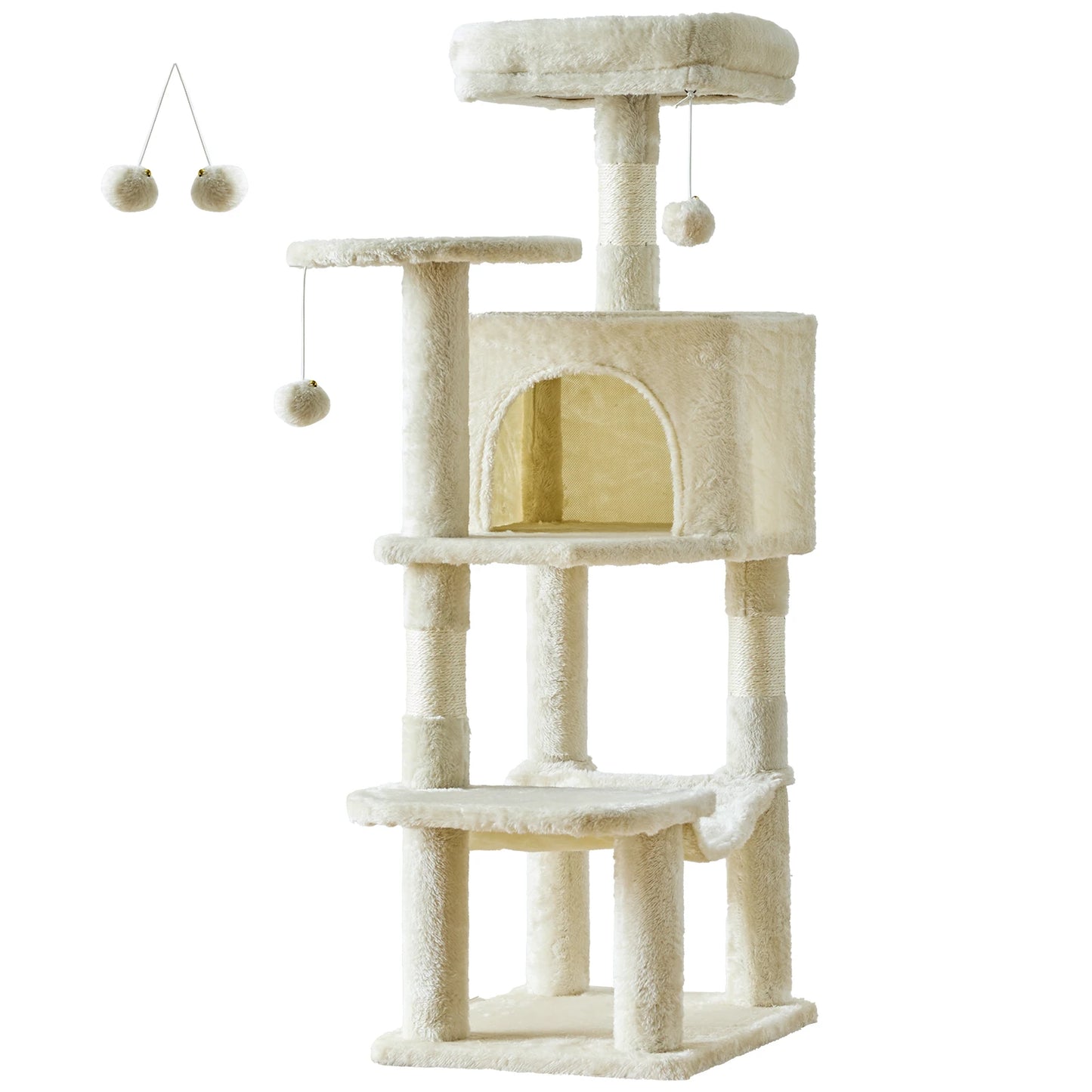 JHK Cat Tree Tower For Cats With Sisal Scratching Posts