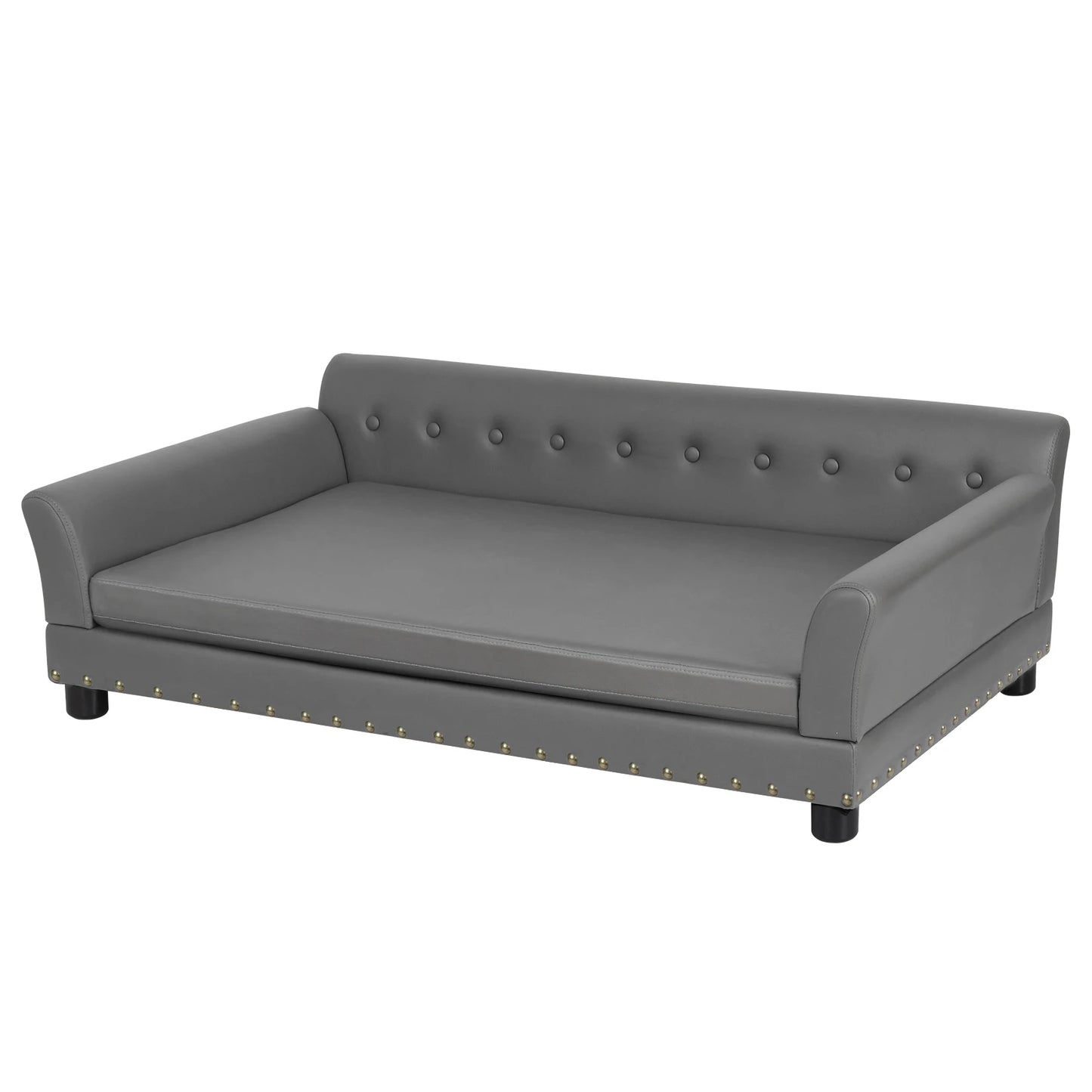 BINGOPAW Elevated Rectangle Leather Dog Bed For Indoor Comfort