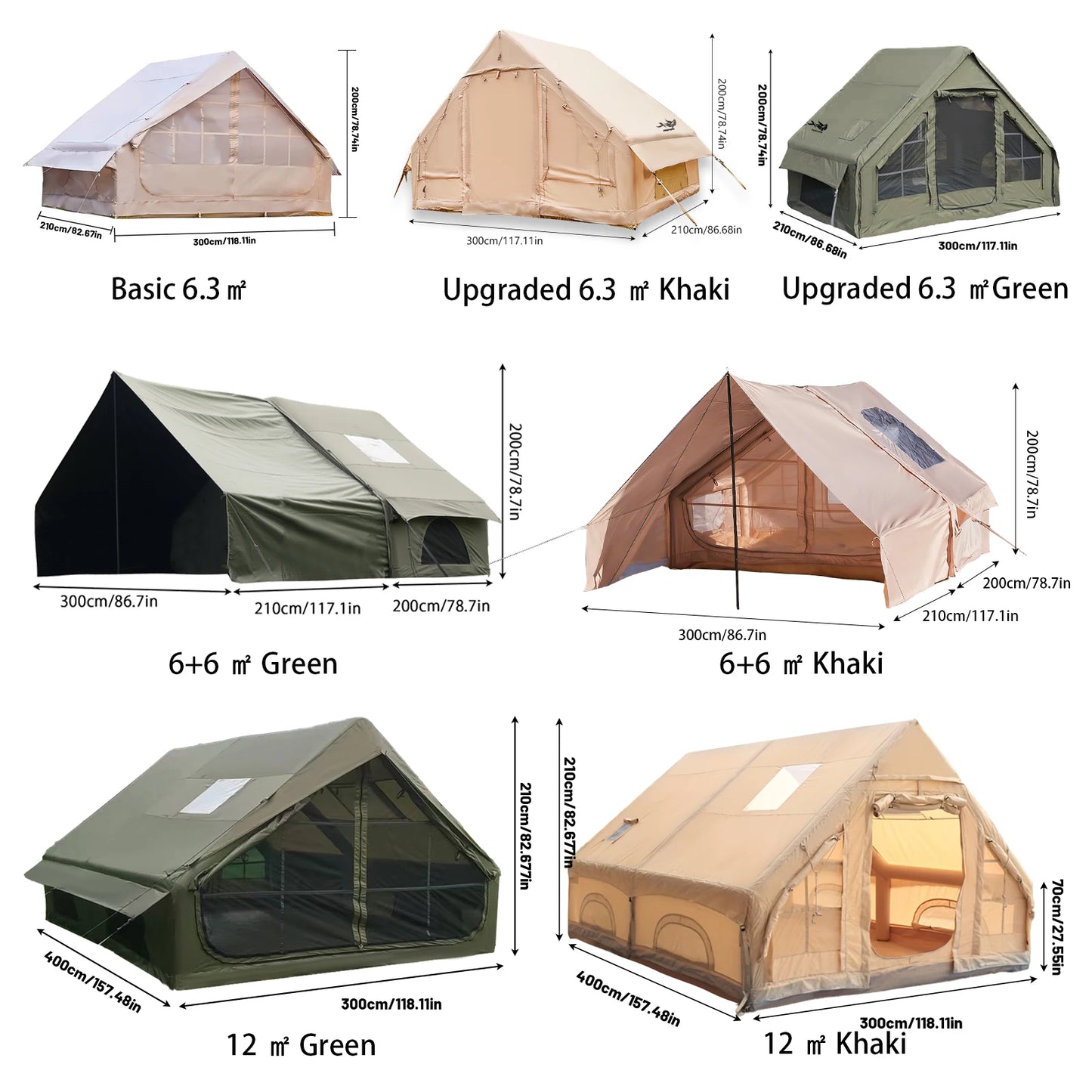 Pakicetus Quick Air Flow Inflatable Camping Tent With Skylight