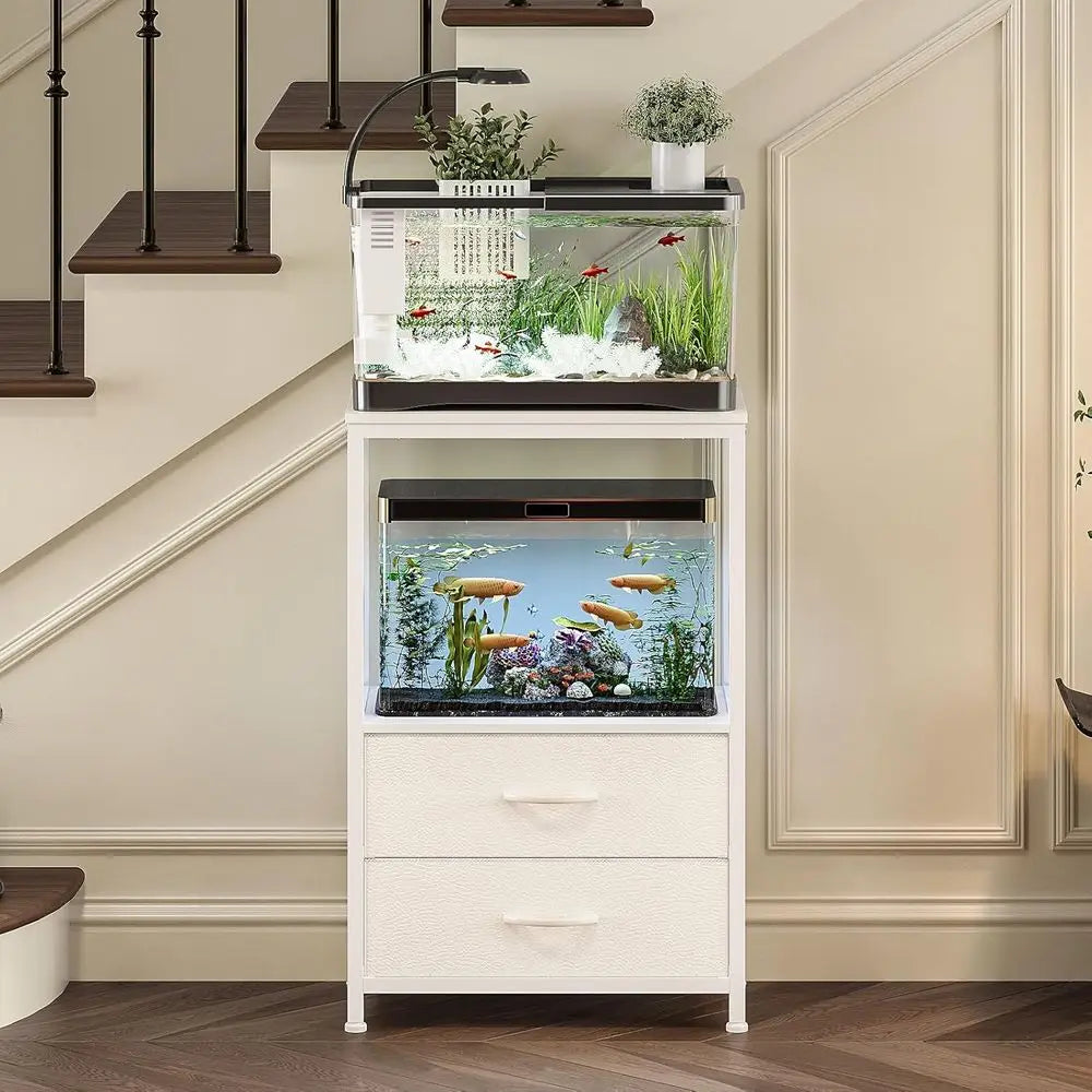 Reptile Tank Stand With Two-Tier Shelves