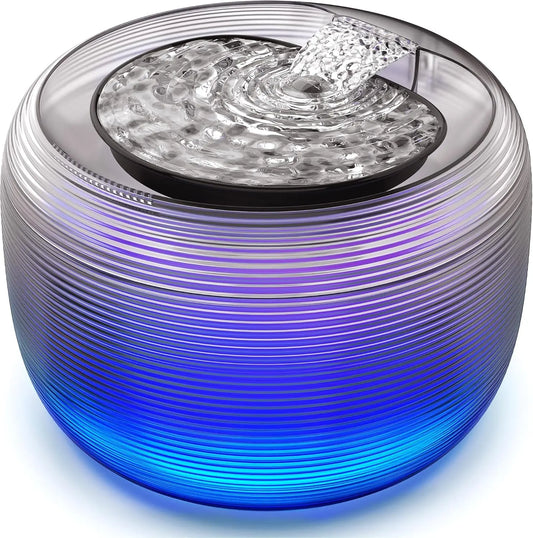Quiet Cat Water Fountain With LED Light Easy Cleaning