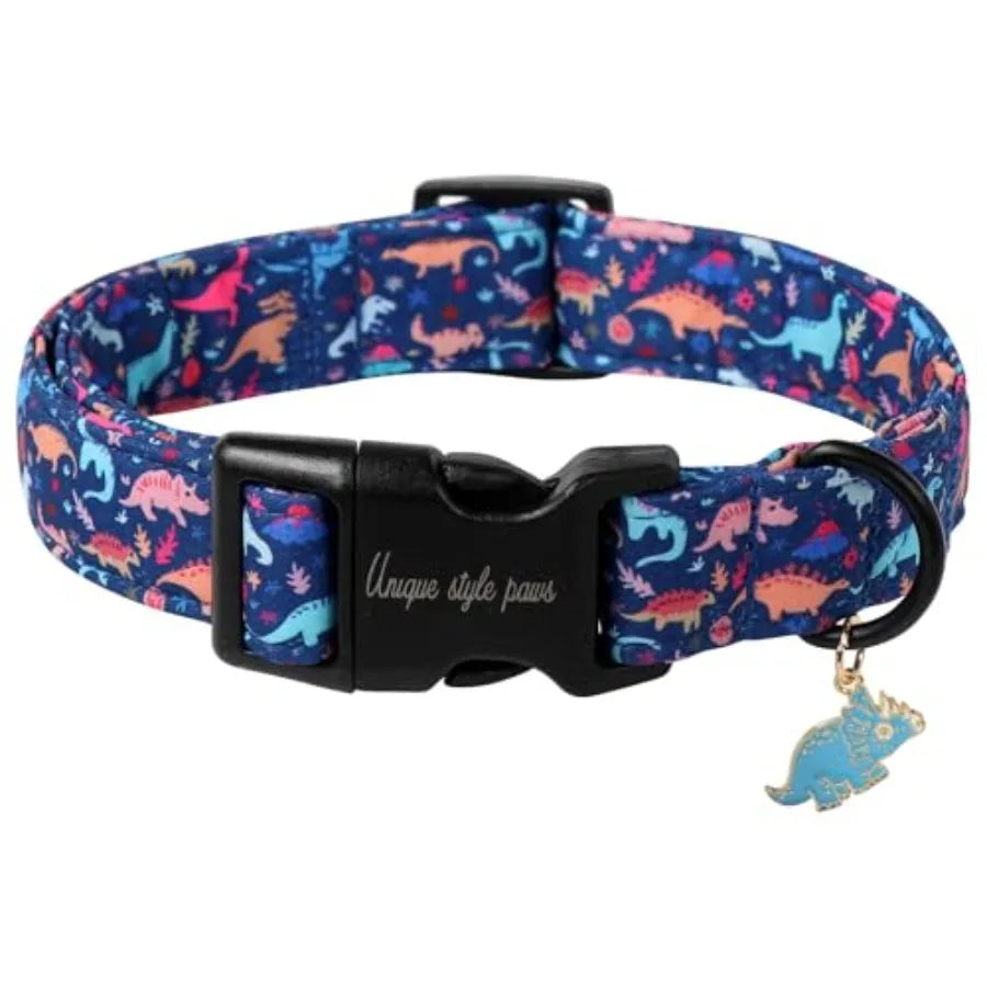 Dog Collar With Coconut Tree Pendant And Plastic Buckle For Small To Large Dogs