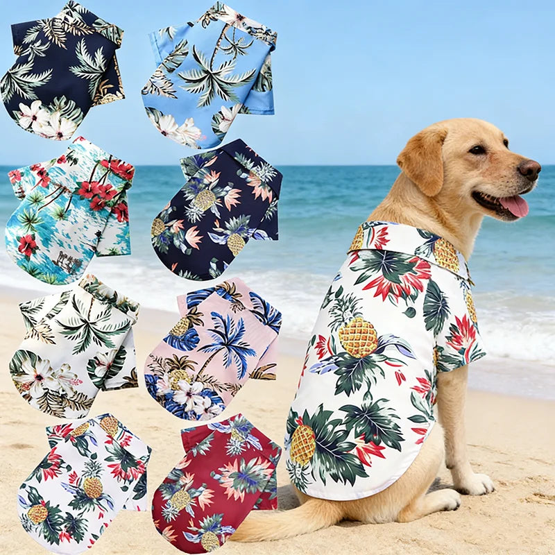 Hawaiian Style Pet Shirt For Dogs And Cats Beach Ready