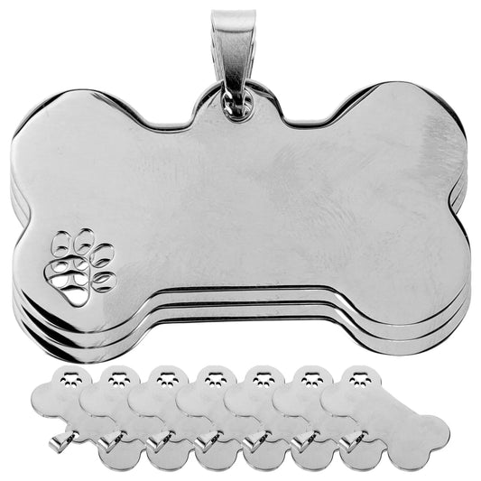 YTYIN Stainless Steel Dog Tags Engraved Pet ID Bone Shape
