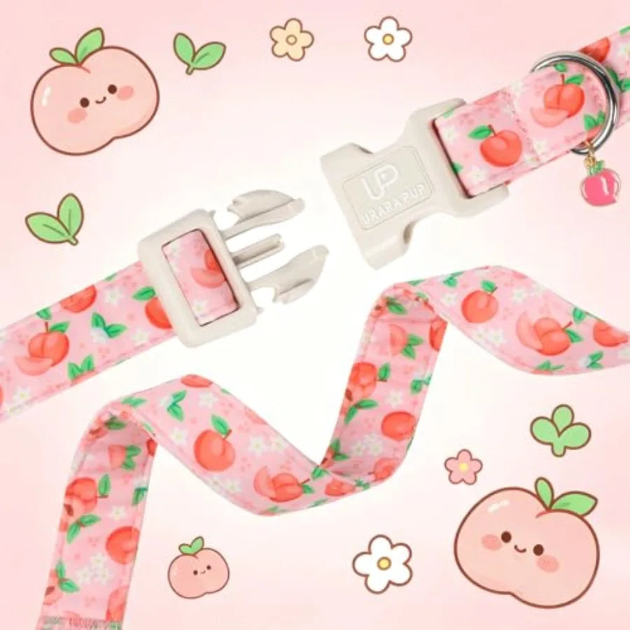 Fruit Pattern Cotton Dog Collar Adjustable Lightweight Durable