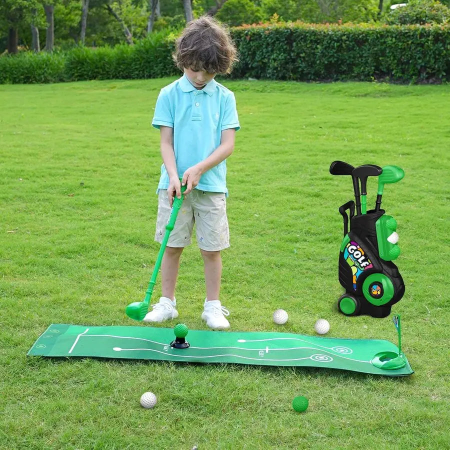 Toddler Golf Set With Putting Mat And Cornhole Board