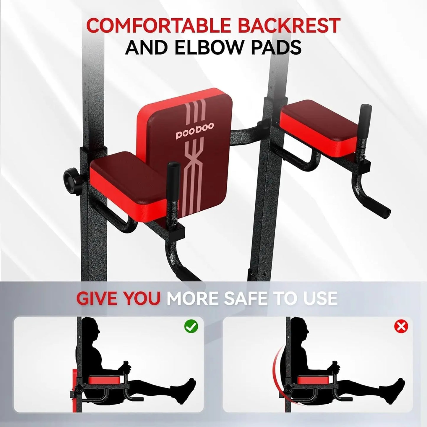 Power Tower Dip Station And Pull Up Bar With Adjustable Height Home Gym