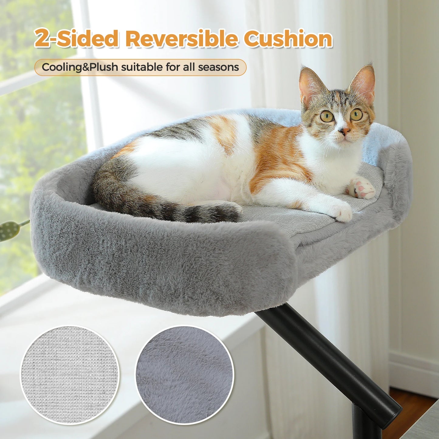 PAWZ Road Cat Desk Bed Rotatable Stand With Plush Hammock