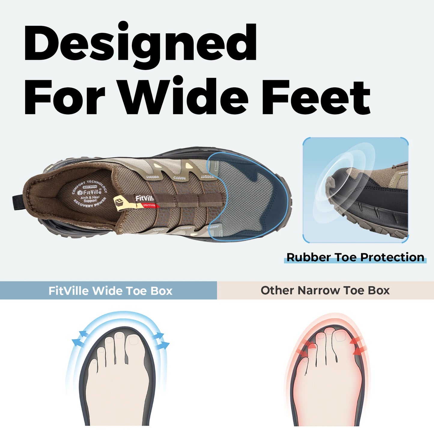 Fittington Men Slip On Shoes Arch Support Running Shoes