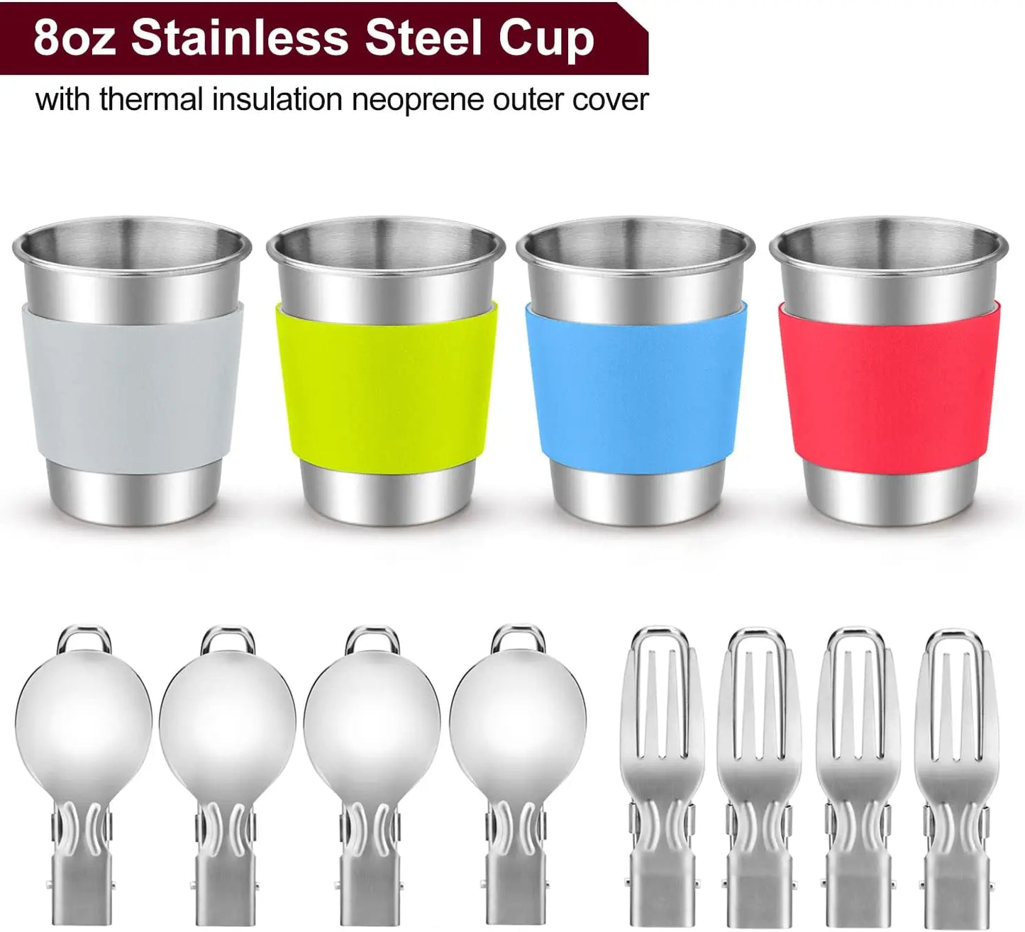 YTYIN 22-Piece Camping Cookware Kit For Four With Kettle