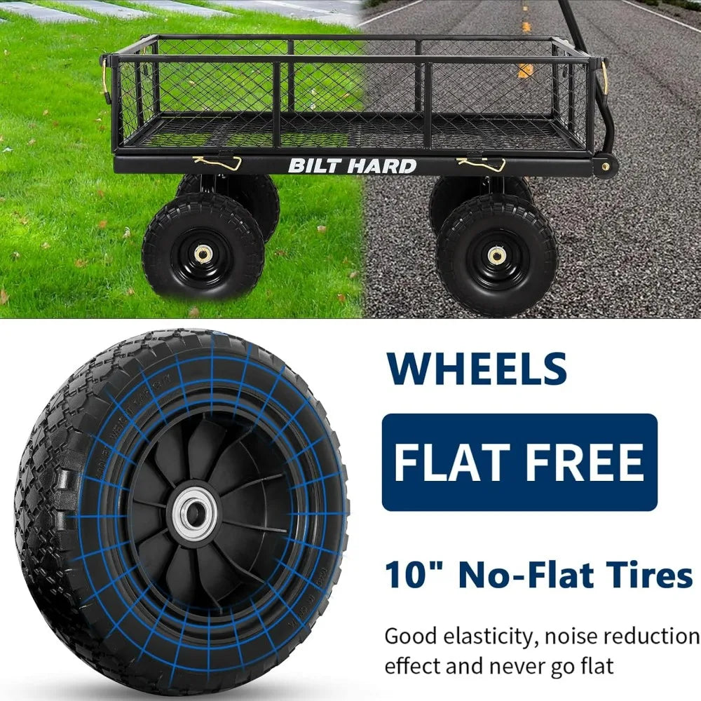 BILT HARD 400 Pounds Flat Free Tire Cart With Sides