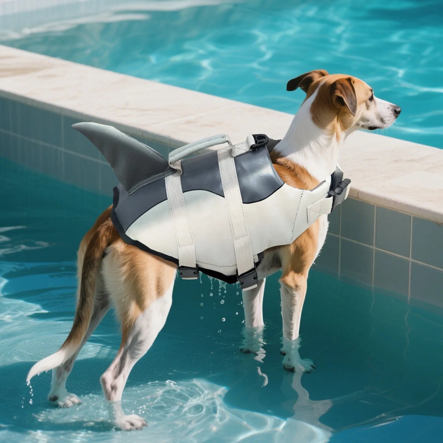 Dog Life Jacket With Handle Safety Vest For Surfing