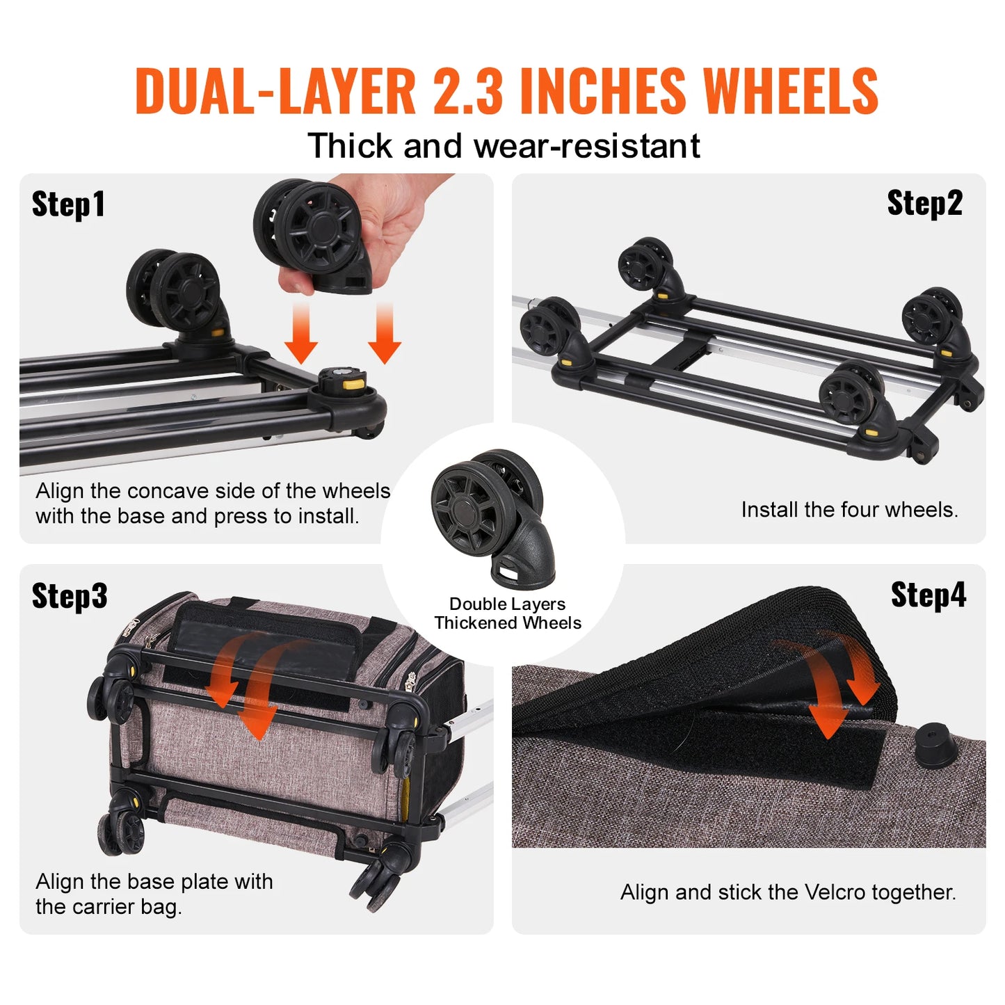 Pet Carrier Backpack With Telescopic Handle And Four Wheels
