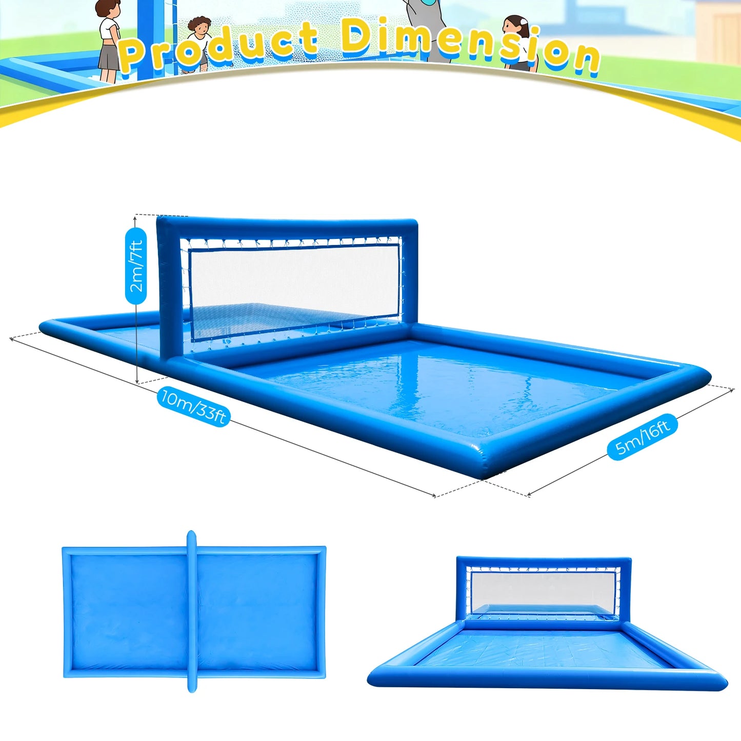 King Inflatable Volleyball Court For Pool And Beach With Air Pump