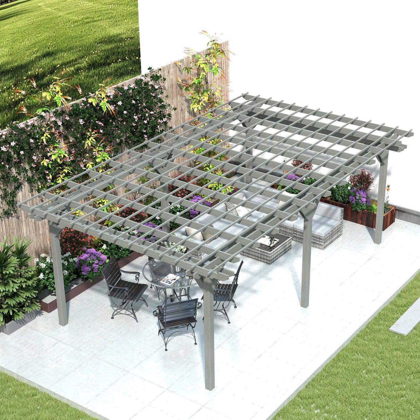 Wooden Outdoor Pergola Gazebo With Stable Structure