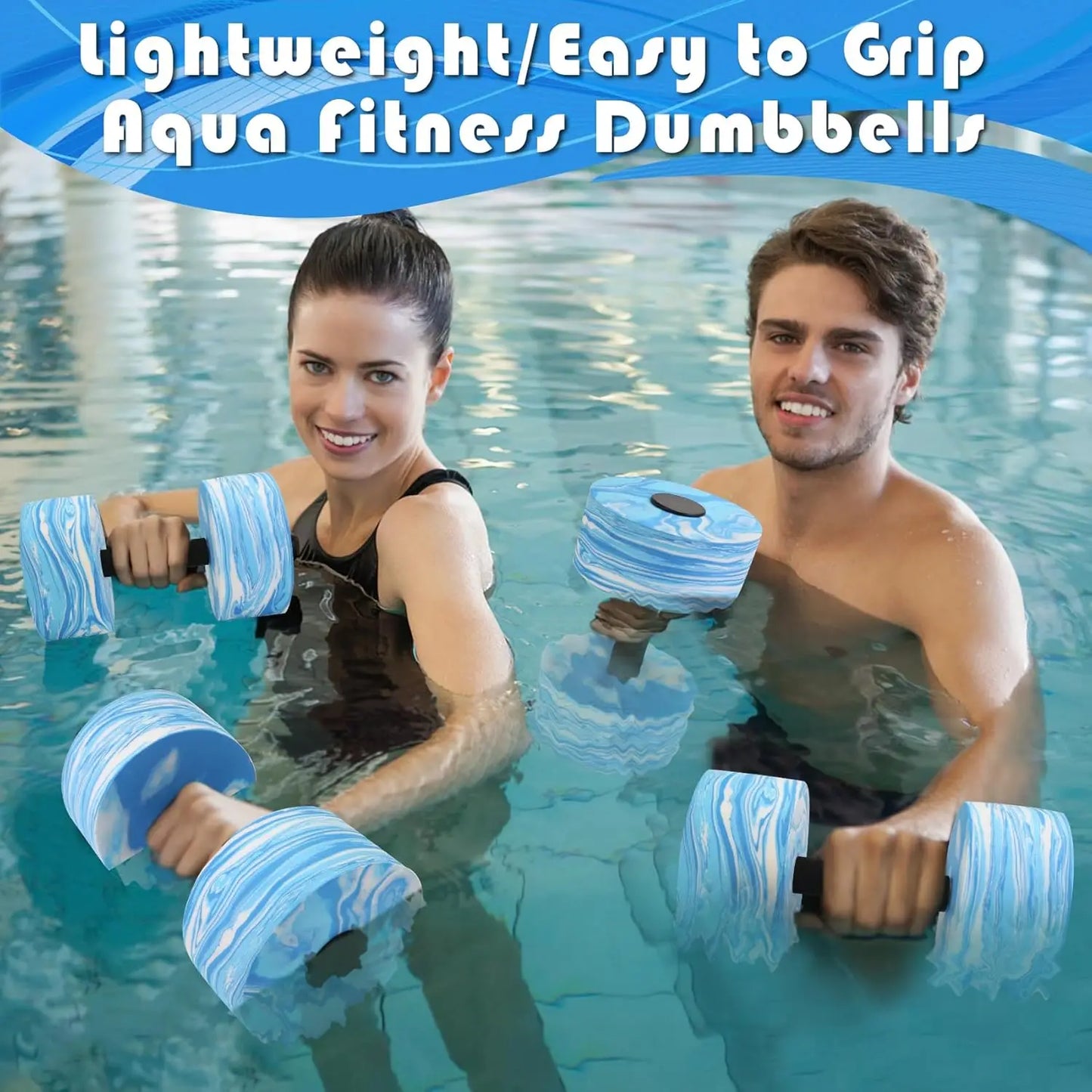 Aqua Foam Dumbbells for Water Aerobics and Pool Fitness