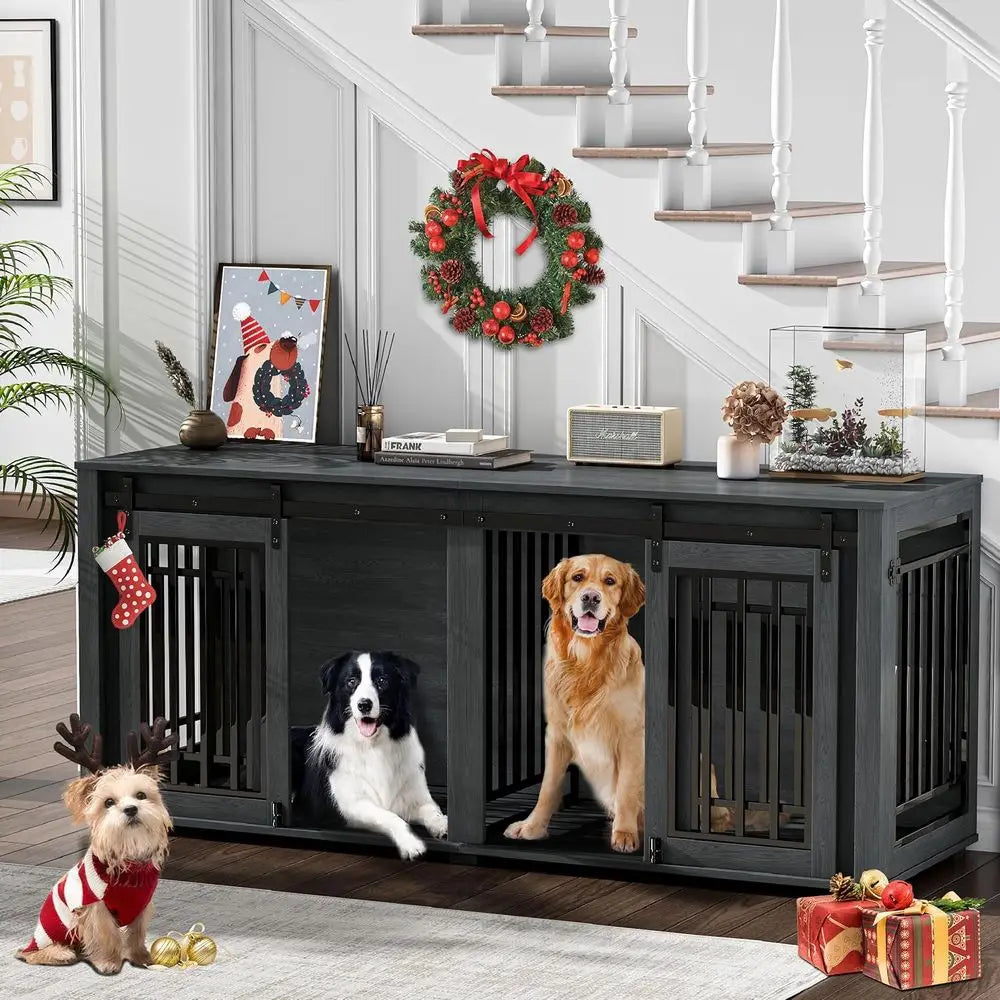 Large Dog Crate Pro Heavy Duty Sliding Door Kennel Divider