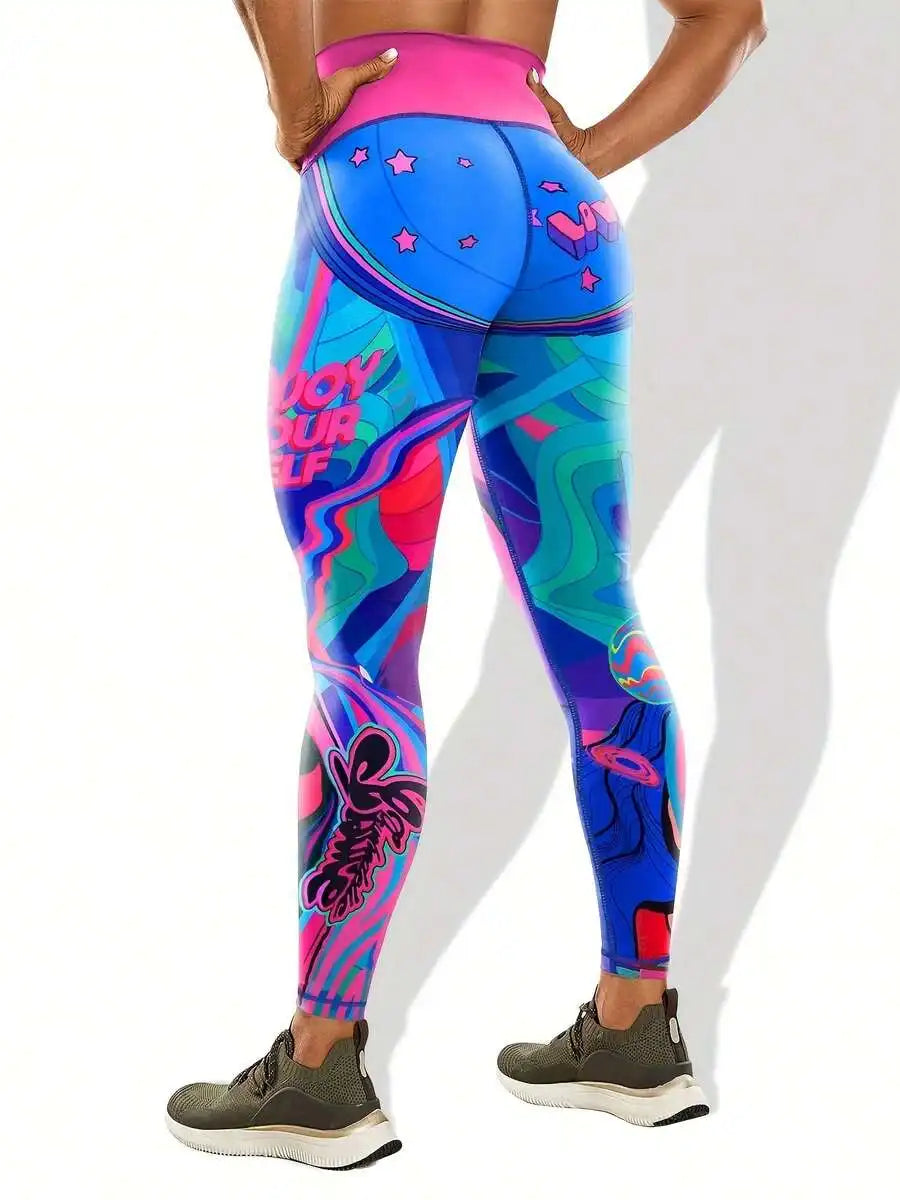 Women's High-Waisted Butt-Lifting Printed Yoga Leggings For Fitness