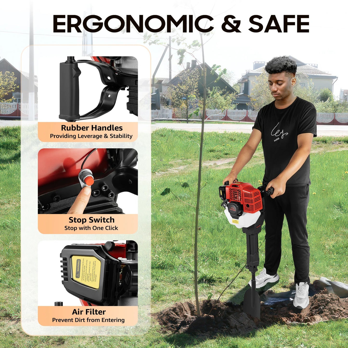 Bymaocar 1900W Garden Tree Digger Shovel Root Tool