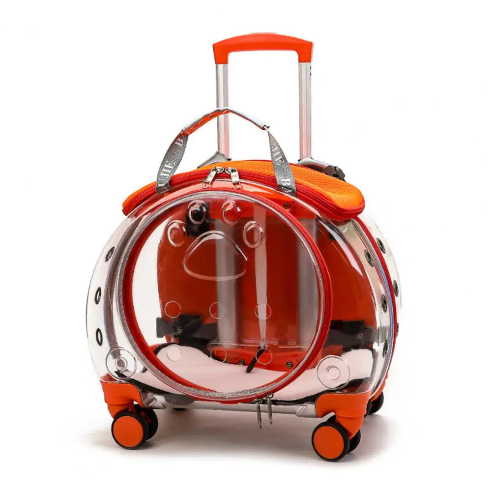 Pet Trolley Case With Ventilation Holes For Cats Silent Wheels