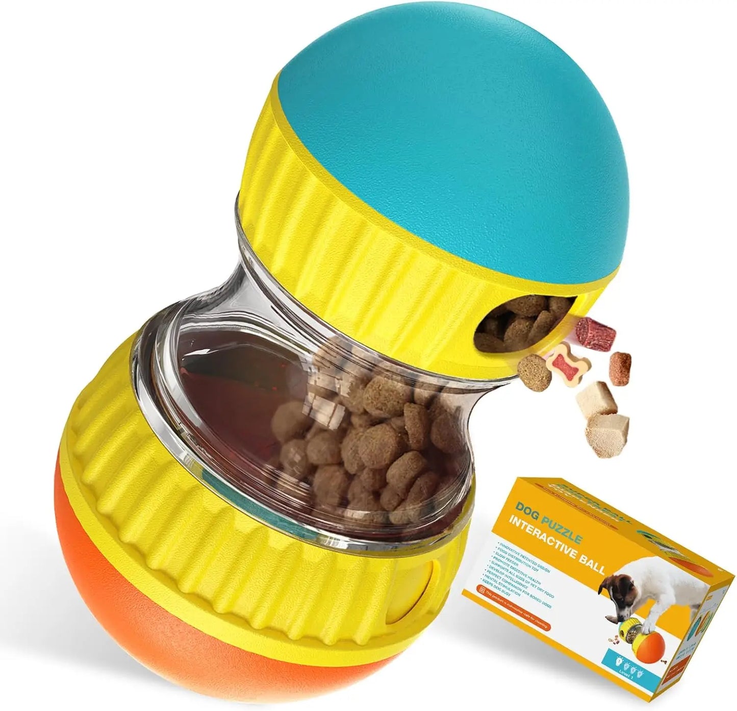 Dog Puzzle Toy Adjustable Treat Dispensing Ball For Slow Feeder