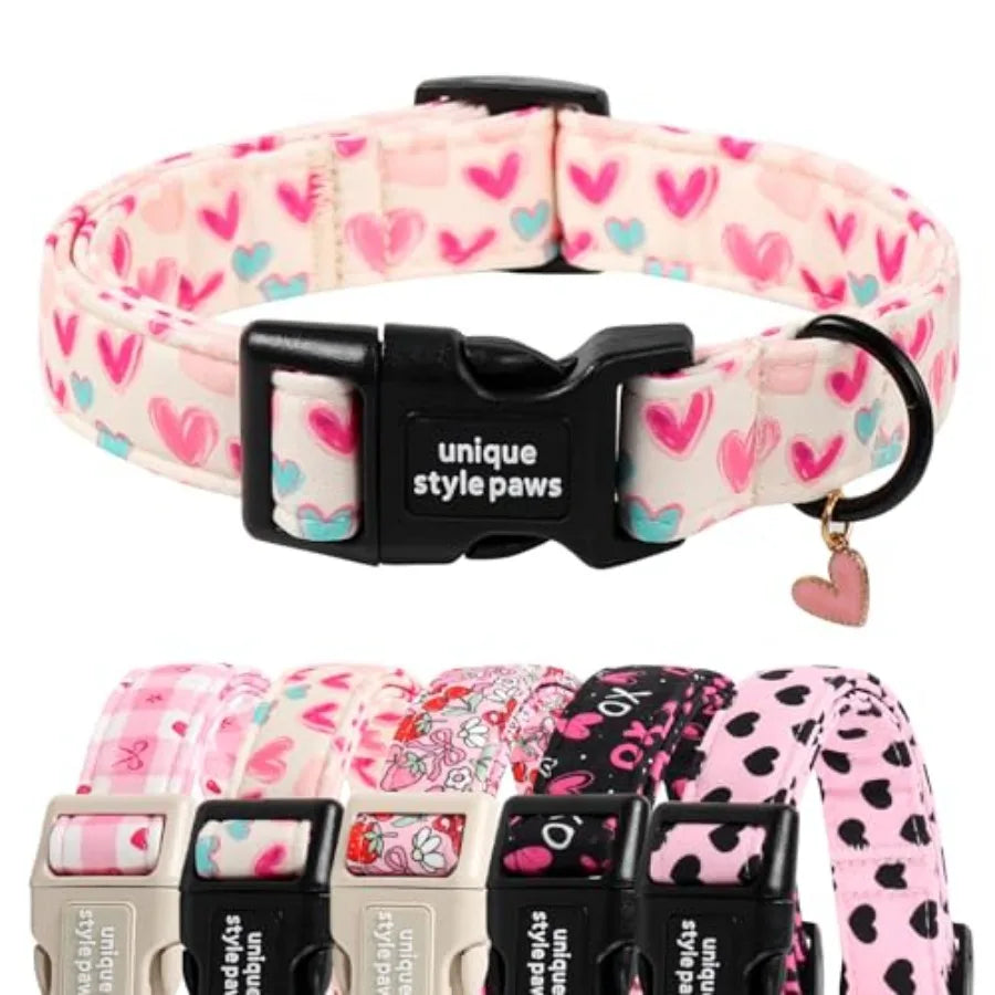 Dog Collar With Coconut Tree Pendant And Plastic Buckle For Small To Large Dogs