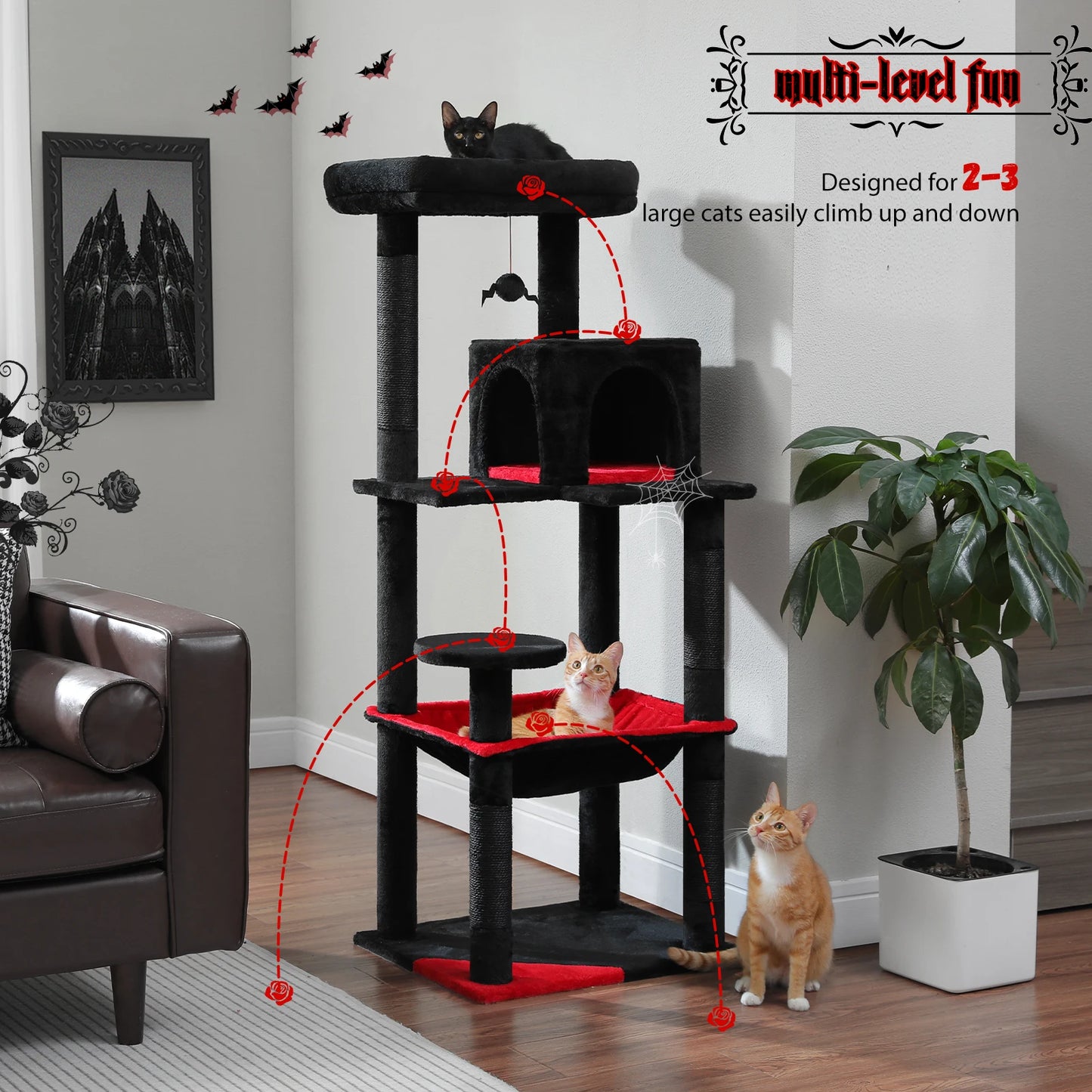 PAWZ Road Gothic Cat Tree for Indoor Cats With Tower
